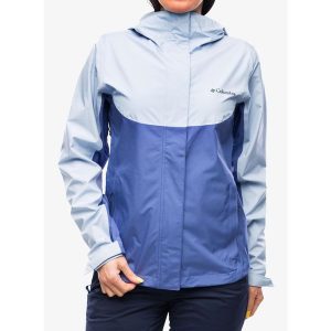 Kurtka trekkingowa damska Columbia Wahkeena Falls 3L Shell. Niebieskie kurtki Columbia, l, bez wzorów, bez kaptura. Za 587,99 zł.