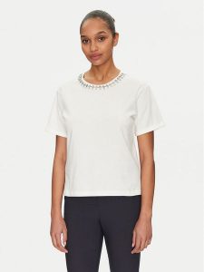 Morgan T-Shirt 251-DOUTI Biały Regular Fit. Białe t-shirty Morgan, s, bez wzorów, z bawełny, bez kołnierzyka, bez ramiączek. Za 89,99 zł.