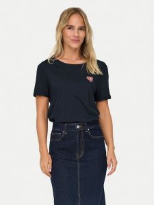 ONLY T-Shirt Kita 15244714 Granatowy Regular Fit. Niebieskie t-shirty ONLY, m, bez wzorów, z bawełny, bez kołnierzyka, bez ramiączek. Za 69,99 zł.