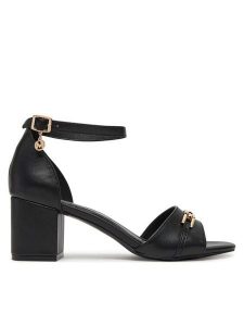 MEXX Sandały MX/022C-HY Czarny. Czarne sandały Mexx, bez wzorów, ze skóry, bez obcasa, na słupku, bez zapięcia. Za 154,99 zł.