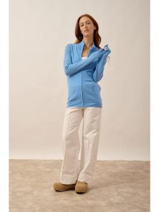 Just Cashmere Kaszmirowy kardigan "Ayr" w kolorze błękitnym rozmiar: XL. Niebieskie kardigany Just Cashmere, z kaszmiru. Za 414,33 zł.