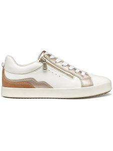 Geox Skórzane sneakersy "Blomiee" w kolorze jasnobrązowo-białym rozmiar: 40. Białe trampki Geox, bez wzorów, z materiału, bez zapięcia. Za 236,61 zł.