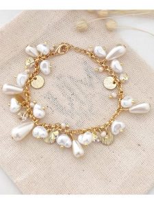 Atelier MIU Pozłacana bransoletka rozmiar: onesize. Żółte bransoletki Atelier MIU, z perłą, pozłacane. Za 30,99 zł.