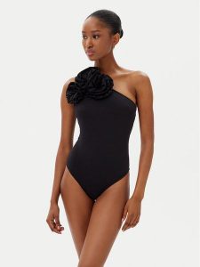 KARL LAGERFELD Body A2W17005 Czarny Slim Fit. Czarne body i gorsety KARL LAGERFELD, bez wzorów, z bawełny. Za 499,99 zł.