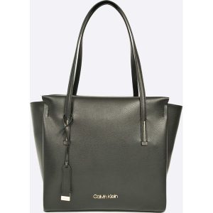 Calvin Klein - Torebka Frame Large Shopper. Szare shopper bag marki Calvin Klein, z materiału. W wyprzedaży za 549,90 zł.