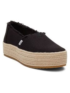 TOMS Espadryle w kolorze czarnym rozmiar: 43,5. Czarne espadryle Toms, bez wzorów, bez obcasa, na platformie. Za 173,99 zł.