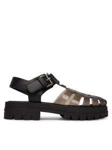 Tommy Jeans Sandały Jelly Chunky Cleat Fisherman EN02949 Czarny. Czarne sandały Tommy Jeans, bez wzorów, z jeansu, bez obcasa, na płaskiej podeszwie, bez zapięcia. Za 409,99 zł.