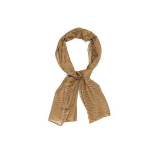 Szal maskujący z siatki MESH 155x48 cm. Brązowe szaliki CAMOUFLAGE, bez wzorów, z meshu. Za 27,99 zł.