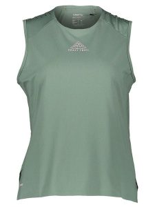 Craft Top "Pro Trail" w kolorze szarozielonym do biegania rozmiar: XL. Zielone topy Craft, xl, bez wzorów, z materiału, bez kołnierzyka, bez ramiączek. Za 109,78 zł.