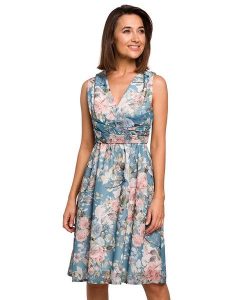 Stylove Sukienka w kolorze turkusowym ze wzorem rozmiar: L. Niebieskie sukienki Stylove, l, bez wzorów, bez kołnierzyka, bez ramiączek, midi. Za 238,84 zł.