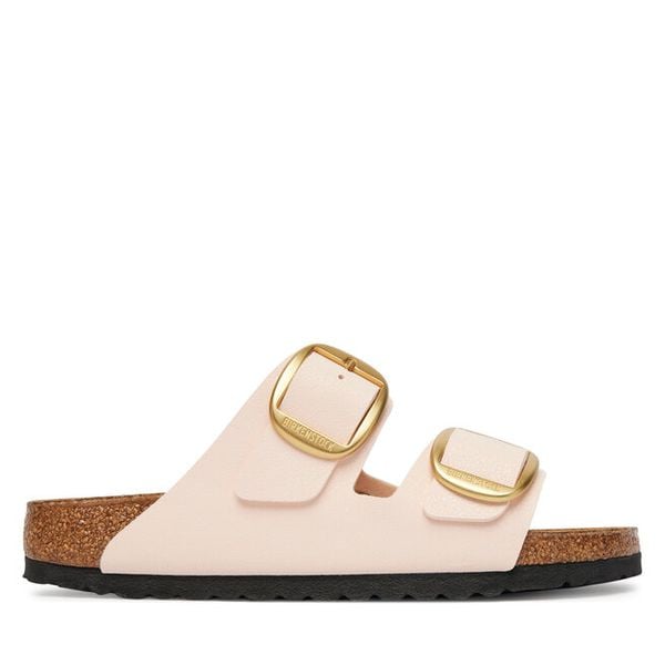 Klapki Birkenstock. Czerwone klapki Birkenstock, bez wzorów, bez obcasa. Za 458,99 zł.