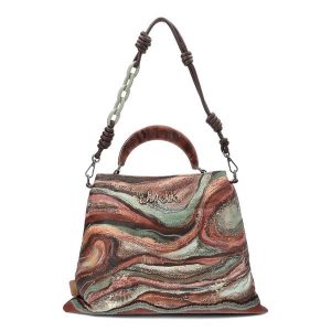 Brązowa Torebka Anekke Stylowy Kuferek Damski. Brązowe kuferki Anekke, z aplikacjami, z materiału, na ramię, bez dodatków. Za 379,00 zł.