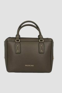 VALENTINO Zielona duża torebka Megeve. Zielone shopper bag Valentino by Mario Valentino, bez wzorów, duże, bez dodatków. W wyprzedaży za 499,99 zł.