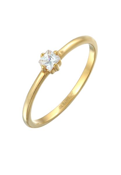 Elli Damski pierścionek zaręczynowy Solitaire Classic z cyrkoniami w srebrze próby 925 Sterling Silver, pozłacany Pierścionki 1 ct. Szare pierścionki Elli, z cyrkonią, pozłacane. Za 283,99 zł.