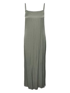 Pieces Sukienka w kolorze khaki rozmiar: M. Brązowe sukienki Pieces, na co dzień, m, bez wzorów, z wiskozy, klasyczne, bez kołnierzyka, bez ramiączek, maxi, proste. Za 70,24 zł.