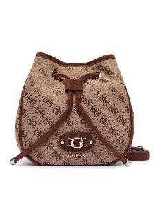 Guess Torebka Samantha Mini HWJG23 13770 Brązowy. Brązowe torebki klasyczne Guess, z aplikacjami, z materiału, bez dodatków. Za 544,99 zł.