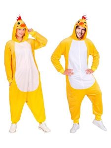 Carnival Party Kombinezon kostiumowy "Chick" w kolorze żółto-białym rozmiar: XXL. Białe kombinezony Carnival Party, xxl, bez wzorów, bez kołnierzyka, bez ramiączek, krótkie. Za 130,99 zł.