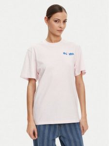 HUGO T-Shirt Vintage Tee 50537239 Różowy Relaxed Fit. Czerwone t-shirty Hugo, l, bez wzorów, z bawełny, bez kołnierzyka, bez ramiączek. Za 119,99 zł.
