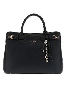 Guess Torebka "Gregoria" w kolorze czarnym - 34 x 24 x 11 cm rozmiar: onesize. Czarne torebki klasyczne Guess, z aplikacjami, z materiału, przez ramię, bez dodatków. Za 469,99 zł.