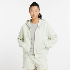 Bluza damska New Balance WJ41501NUM – miętowa. Zielone bluzy New Balance, l, bez wzorów, z bawełny, z kapturem. Za 169,99 zł.