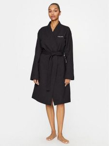 Calvin Klein Underwear Szlafrok 000QS7053E Czarny. Czarne szlafroki Calvin Klein Underwear, l, bez wzorów, z bawełny, bez kaptura. Za 319,99 zł.