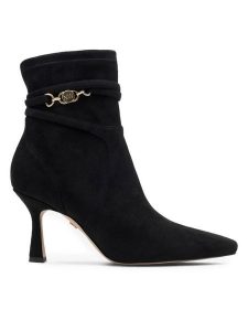 Nine West Botki LUBENA ZL23003CC Czarny. Czarne botki Nine West, bez wzorów, z syntetyku, bez obcasa, na szpilce, bez zapięcia. Za 279,99 zł.