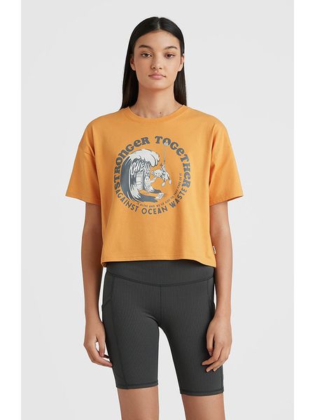 O'Neill Koszulka "Stream" w kolorze pomarańczowym rozmiar: M. Pomarańczowe bluzki O'Neill, m, bez wzorów, z bawełny, bez kołnierzyka, bez ramiączek. Za 60,88 zł.