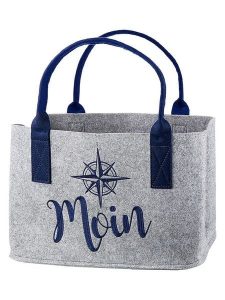 GILDE Torba w kolorze szaro-granatowym na zakupy - 40 x 26 x 26 cm rozmiar: onesize. Niebieskie shopper bag GILDE, bez wzorów, z materiału, bez dodatków. Za 83,42 zł.