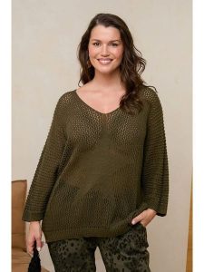 Curvy Lady Sweter w kolorze khaki rozmiar: 44/46. Brązowe swetry oversize Curvy Lady, bez wzorów, ze splotem, bez ramiączek. Za 169,26 zł.