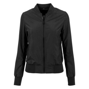 Kurtka Bomberka Damska Nylon. Czarne kurtki BUILD YOUR BRAND, m, bez wzorów, z nylonu, bez kaptura. Za 174,99 zł.