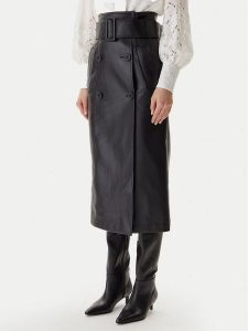 Morgan Spódnica z imitacji skóry 242-JADY Czarny Regular Fit. Czarne spódnice Morgan, bez wzorów, ze skóry. Za 289,99 zł.
