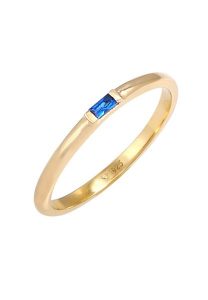 Elli PREMIUM Damy Prostokątna równina z syntetycznym szafirem w 925 r. pozłacanym srebrem próby 925 Sterling Silver. Pierścionki 1 ct Damski. Szare pierścionki Elli PREMIUM, z szafirem, pozłacane. Za 177,64 zł.