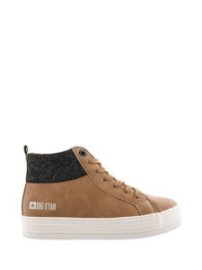 BIG STAR Sneakersy w kolorze jasnobrązowym rozmiar: 37. Brązowe trampki Big Star, bez wzorów, z materiału, za kostkę, bez zapięcia. Za 74,63 zł.