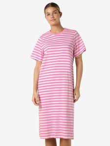 Noisy may Sukienka "Ember" w kolorze jasnoróżowo-białym rozmiar: L. Różowe sukienki Noisy may, l, bez wzorów, z bawełny, bez kołnierzyka, bez ramiączek, midi. Za 97,05 zł.