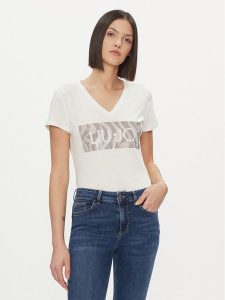 Liu Jo T-Shirt WA4019 JS923 Biały Regular Fit. Białe t-shirty Liu Jo, s, bez wzorów, z bawełny, bez kołnierzyka, bez ramiączek. Za 189,99 zł.
