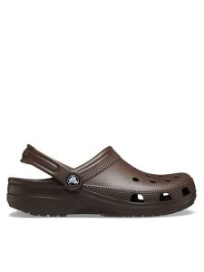 Crocs Klapki Classic Clog 10001 Brązowy. Brązowe klapki Crocs, bez wzorów, z tworzywa sztucznego, bez obcasa. Za 229,99 zł.