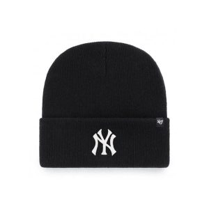 Czapka - Beanie - Haymaker - NY Yankees Logo - czarna. Czarne czapki 47 Brand, bez wzorów, sportowe. Za 129,95 zł.