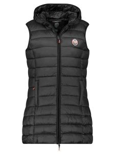 Geographical Norway Kamizelka pikowana "Vatikabadge" w kolorze czarnym rozmiar: M. Czarne kamizelki Geographical Norway, m, bez wzorów, bez kołnierzyka, bez ramiączek, bez kaptura. Za 162,11 zł.