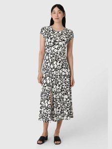 Les Lunes Sukienka "Sienna" w kolorze biało-czarnym rozmiar: L. Białe sukienki Les Lunes, l, bez wzorów, bez kołnierzyka, bez ramiączek, midi, rozkloszowane. Za 252,99 zł.