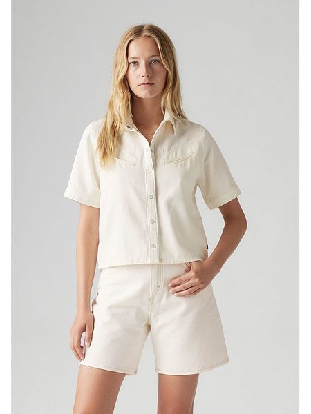 Levi's Koszula dżinsowa w kolorze kremowym rozmiar: XXS. Brązowe koszule Levi's®, s, bez wzorów, z bawełny, bez kołnierzyka, bez ramiączek. Za 209,95 zł.