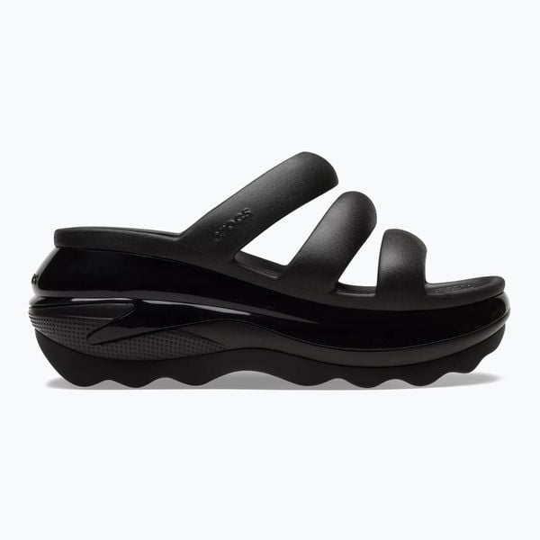 Klapki Crocs Mega Crush Triple Strap. Czarne klapki Crocs, bez wzorów, bez obcasa. Za 249,99 zł.