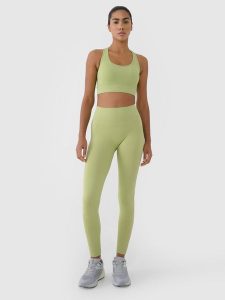 4F Legginsy treningowe bezszwowe damskie - zielone M/L. Zielone legginsy 4f, bez wzorów, z dzianiny, z podwyższonym stanem. W wyprzedaży za 59,99 zł.