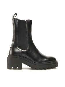 Gino Rossi Botki RST-CIRCLE-02 Czarny. Czarne botki Gino Rossi, bez wzorów, ze skóry, bez obcasa, na słupku, bez zapięcia. Za 349,99 zł.