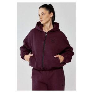 Damska bluza sportowa oversize Rough Radical Trip Hoodie Zip. Czerwone bluzy ROUGH RADICAL, bez wzorów, bez kaptura. Za 175,92 zł.