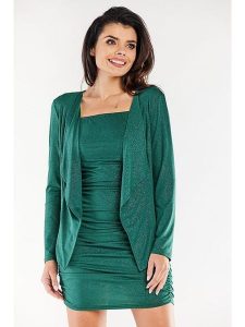 Awama Kardigan w kolorze zielonym rozmiar: XL. Zielone swetry oversize Awama, xl, bez wzorów, bez ramiączek. Za 149,31 zł.