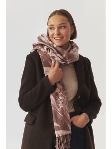 TATUUM Szal w kolorze jasnobrązowym - 185 x 70 cm rozmiar: onesize. Brązowe szaliki Tatuum, bez wzorów, z materiału. Za 78,99 zł.