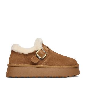 Śniegowce Badura. Brązowe buty zimowe Badura, bez obcasa, bez zapięcia. Za 199,99 zł.