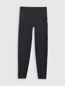 4F Legginsy sportowe w kolorze czarnym rozmiar: XS. Czarne legginsy 4f, bez wzorów, z materiału, z podwyższonym stanem. Za 92,21 zł.