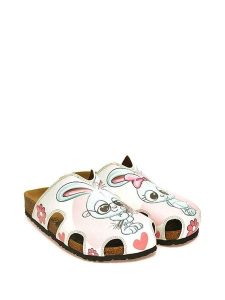 Calceo Klapki w kolorze biało-różowym ze wzorem rozmiar: 41. Białe klapki Calceo, bez wzorów, bez obcasa. Za 83,22 zł.