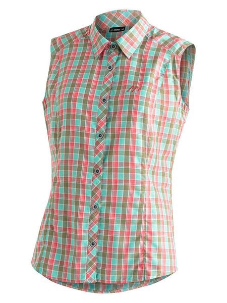 Maier Sports Koszula funkcyjna "Paloma" w kolorze turkusowo-żółto-oliwkowym rozmiar: 40. Brązowe koszule Maier Sports, bez wzorów, z materiału, bez kołnierzyka, bez ramiączek. Za 96,37 zł.